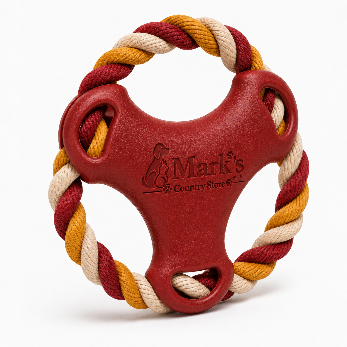 Interactive Rope Ring Dog Toy with Textured Rubber Grip Center