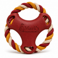 Interactive Rope Ring Dog Toy with Textured Rubber Grip Center