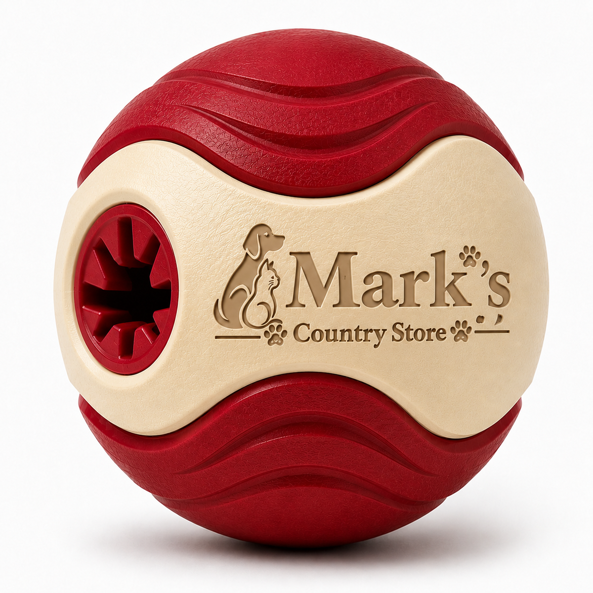 Interactive Treat-Dispensing Dog Ball with Textured Grip and Side Opening