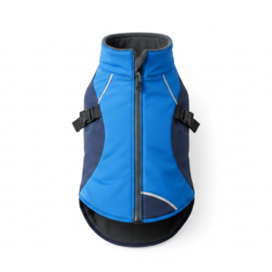 Reflective Waterproof Dog Rain Jacket, Lightweight Adjustable Design, Medium Blue