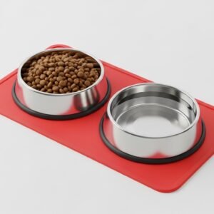 Portable Pet Feeding Mat, Foldable Waterproof Food Pad for Dogs & Cats