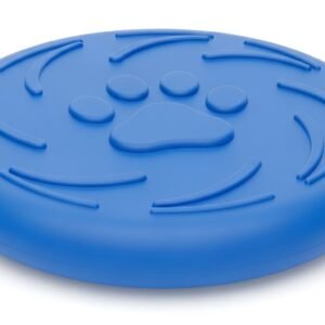 Soft Rubber Dog Frisbee, Durable Lightweight Flying Disc, Blue