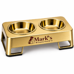 Premium Gold Elevated Double Pet Bowls with Stainless Steel Feeding Station